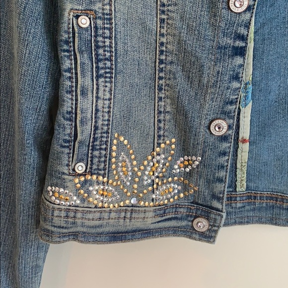 Limited Too Floral Studded Jean Jacket - Picture 4 of 7